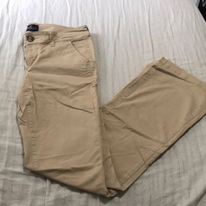 American Eagle kick boot khaki pants